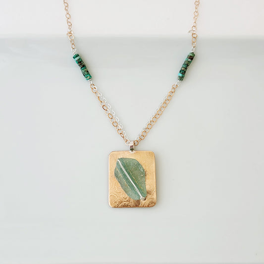 Aqua Waters Bronzed - One of a Kind - Necklace