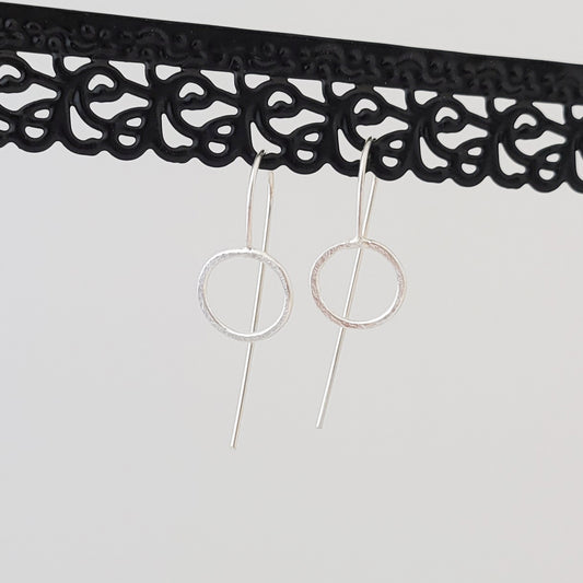 Classic Circle in Sterling Slip Through - Earrings
