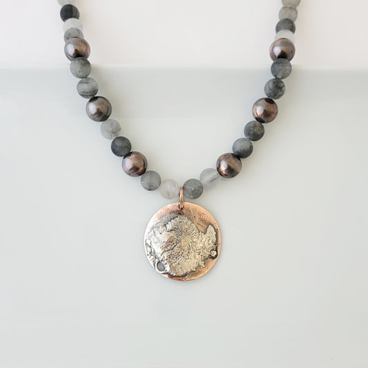 Copper and Clouds - One of a Kind - Necklace