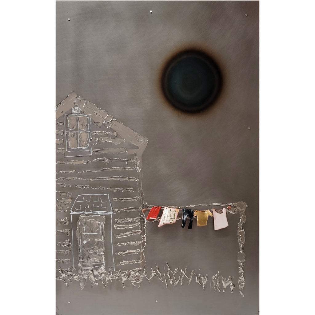 Down a Country Road and Into the Past - Monday is Wash Day I - Mixed Metal Artwork