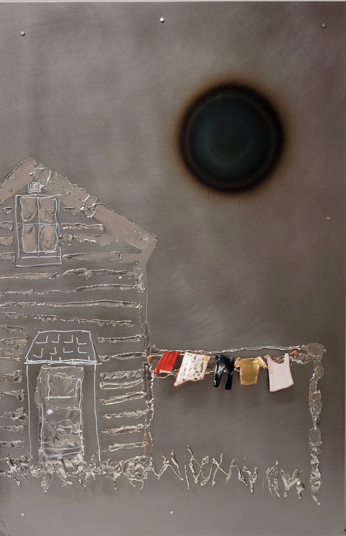 Down a Country Road and Into the Past - Monday is Wash Day I - Mixed Metal Artwork