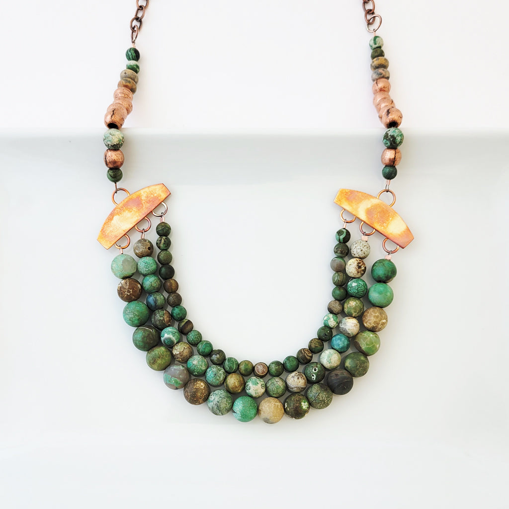 Earthy Greens Galore - One of a Kind - Necklace