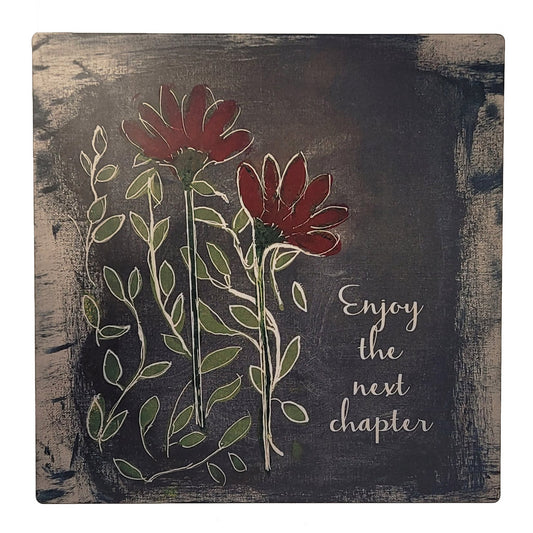 Enjoy the Next Chapter - Art Panels in Matte Silver Metal