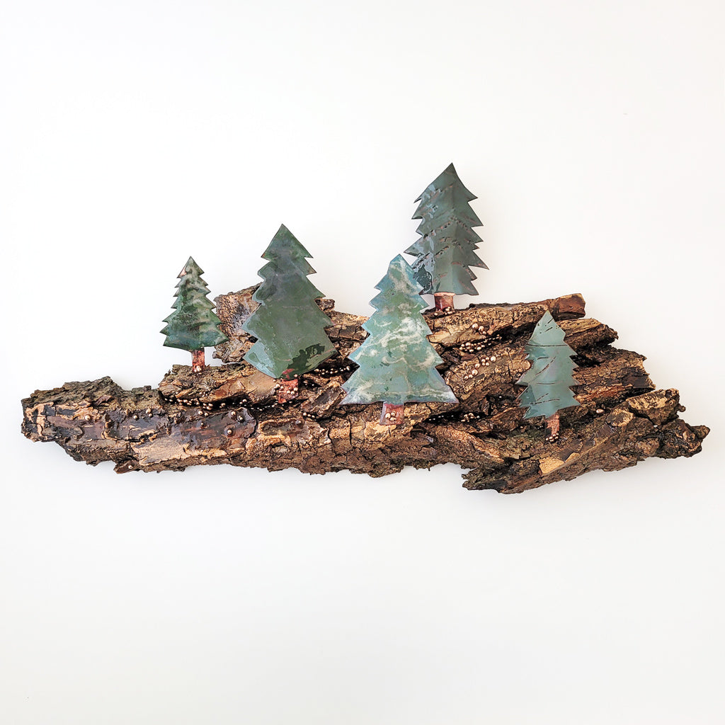 Evergreen Mountain – Heritage Series Cottonwood and Copper Wall Art