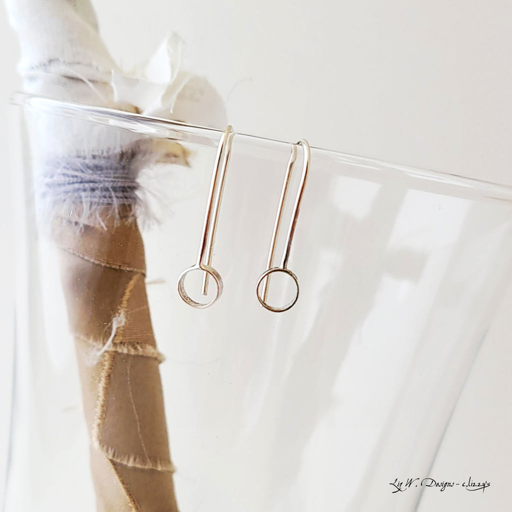 Open Circle Minimalist in Sterling - Earrings