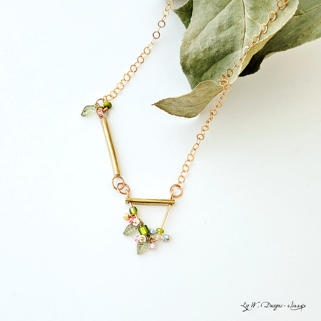 Summer Days - One of a Kind Brass and Bead Necklace