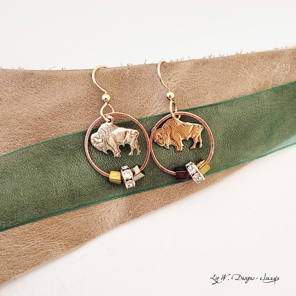 Circle of Pride in Bronze with Crystal Ring - Earrings