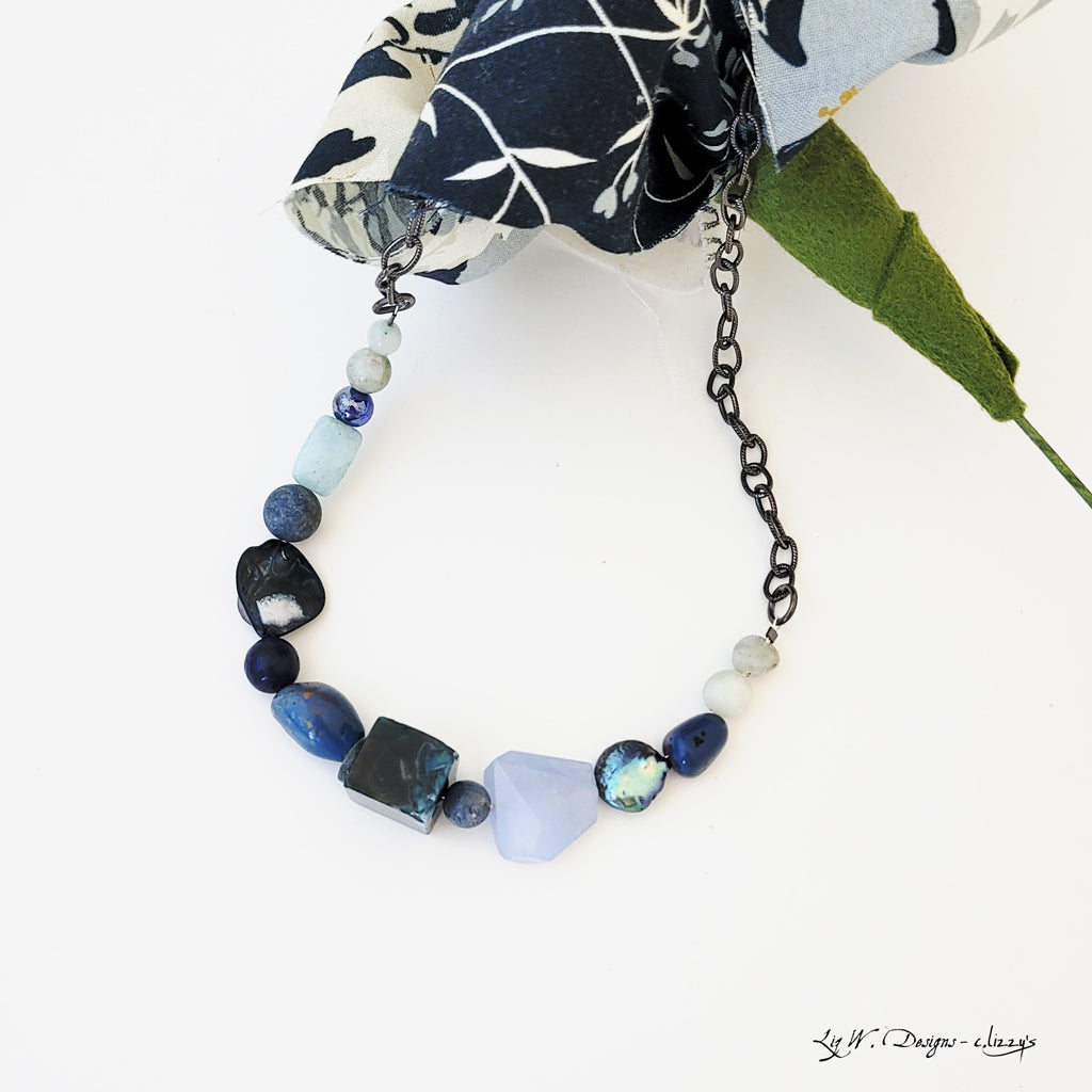 Color Stories in Blues I - One of a Kind Beaded Necklace