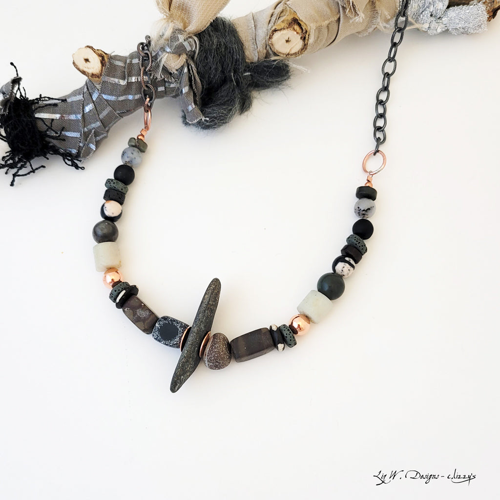 Color Stories in Earthy Grays I - One of a Kind Beaded Necklace