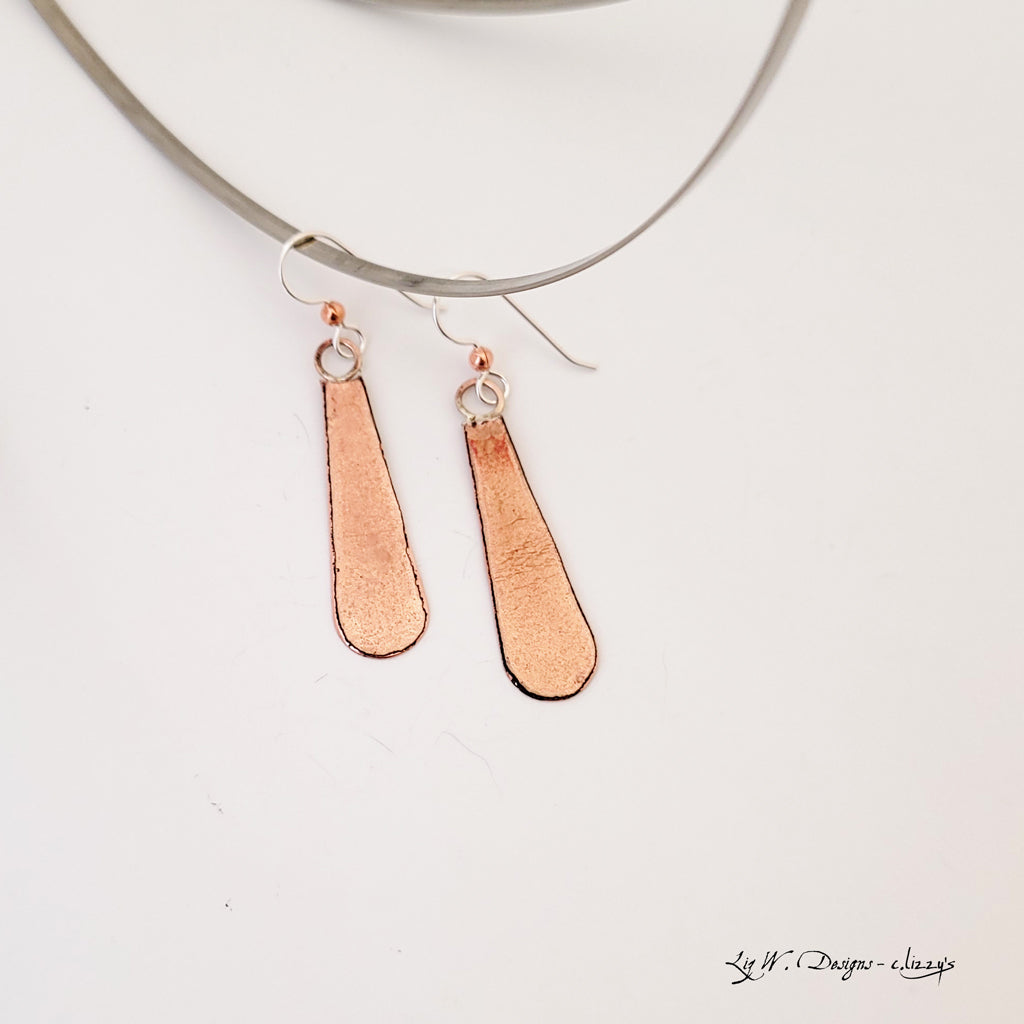 Long Raindrop in Blush - Earrings