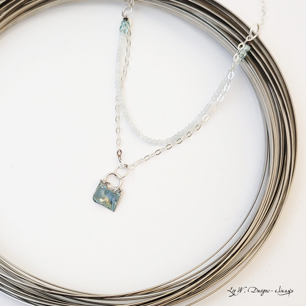 The Aquamarine Sea - One of a Kind Sterling Necklace