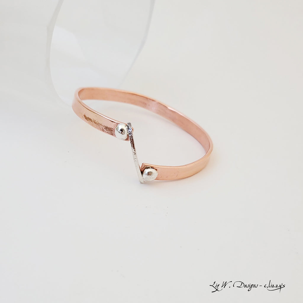 Balanced Connection - Copper and Sterling Bracelet
