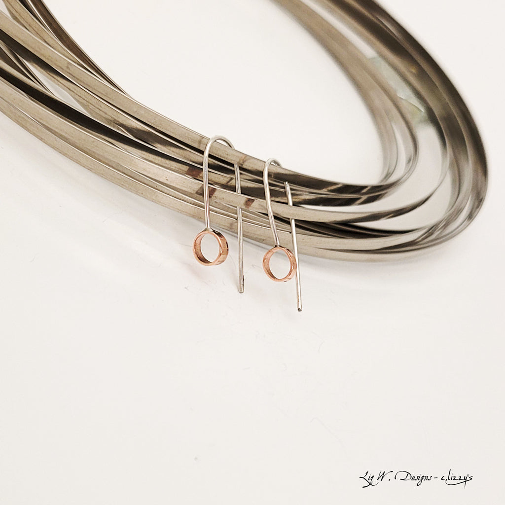 Open Circle Minimalist in Copper - Earrings