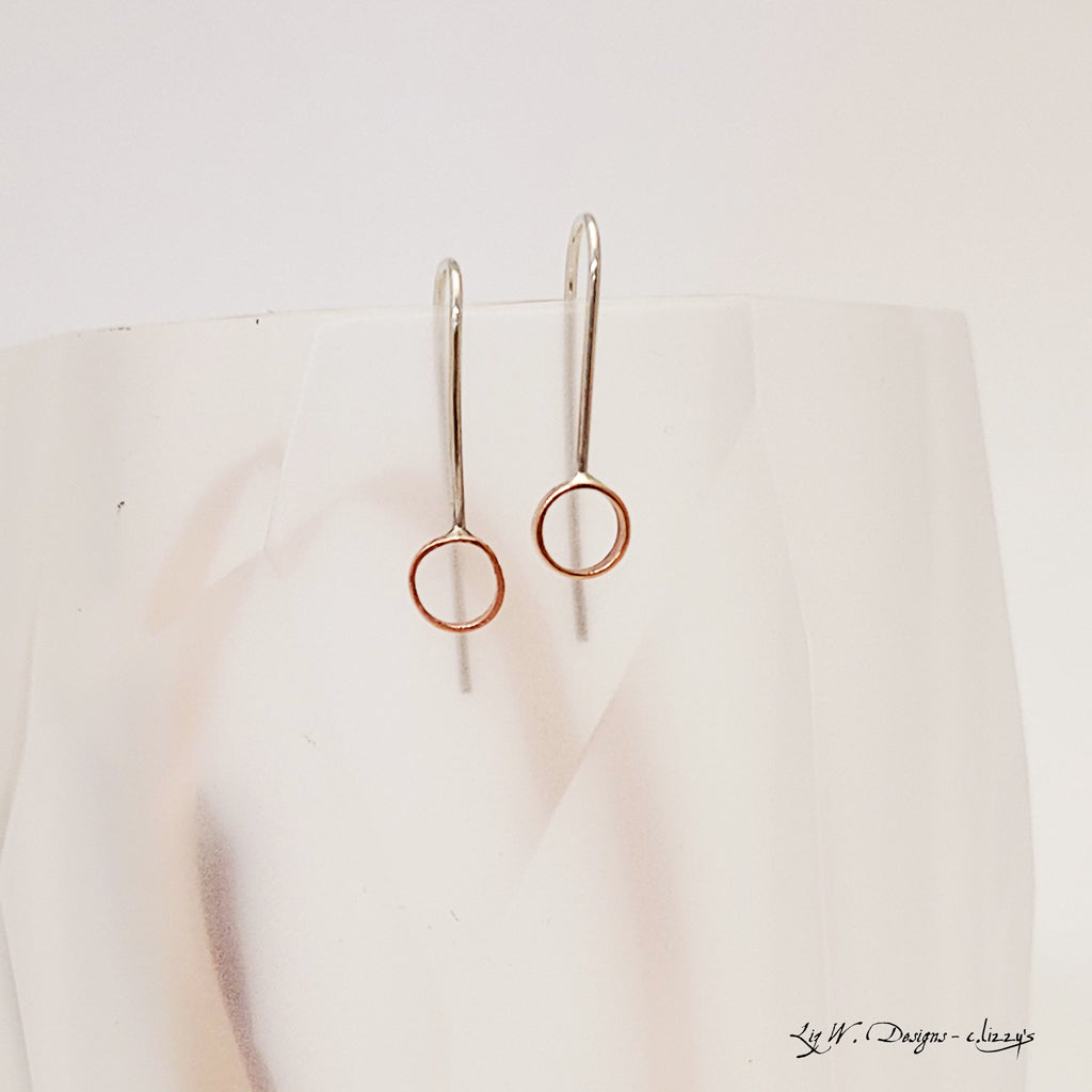 Open Circle Minimalist in Copper - Earrings