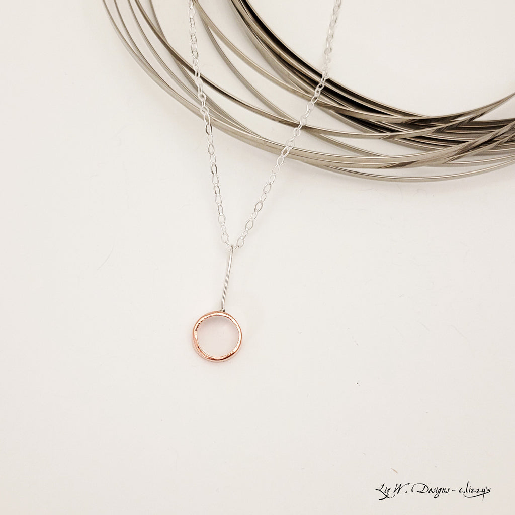 Open Circle Minimalist in Copper - Necklace