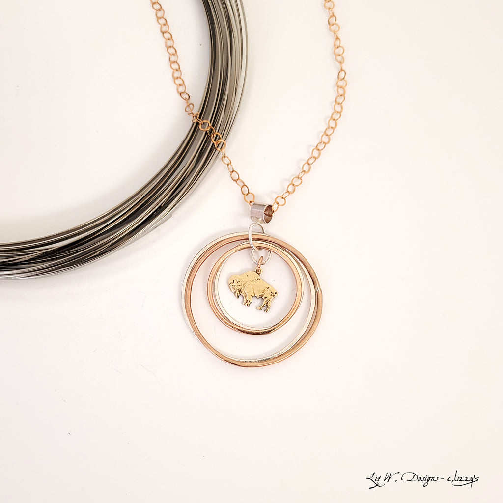 Winner's Circle on Bronze Chain - Necklace