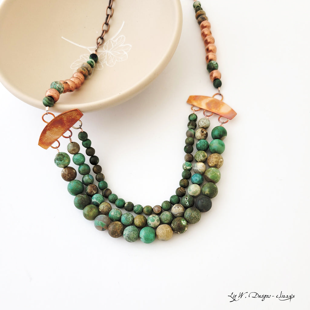 Earthy Greens Galore - One of a Kind - Necklace