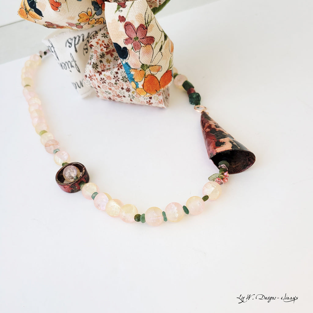 Calla Lily Bloom - One of a Kind Enamel Necklace