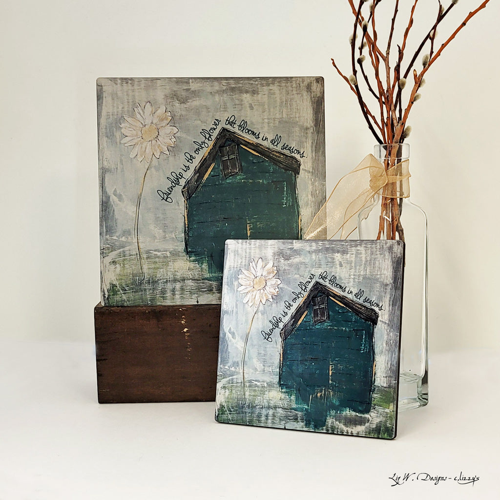 Friendship Blooms - Art Panels in Polished Hardboard