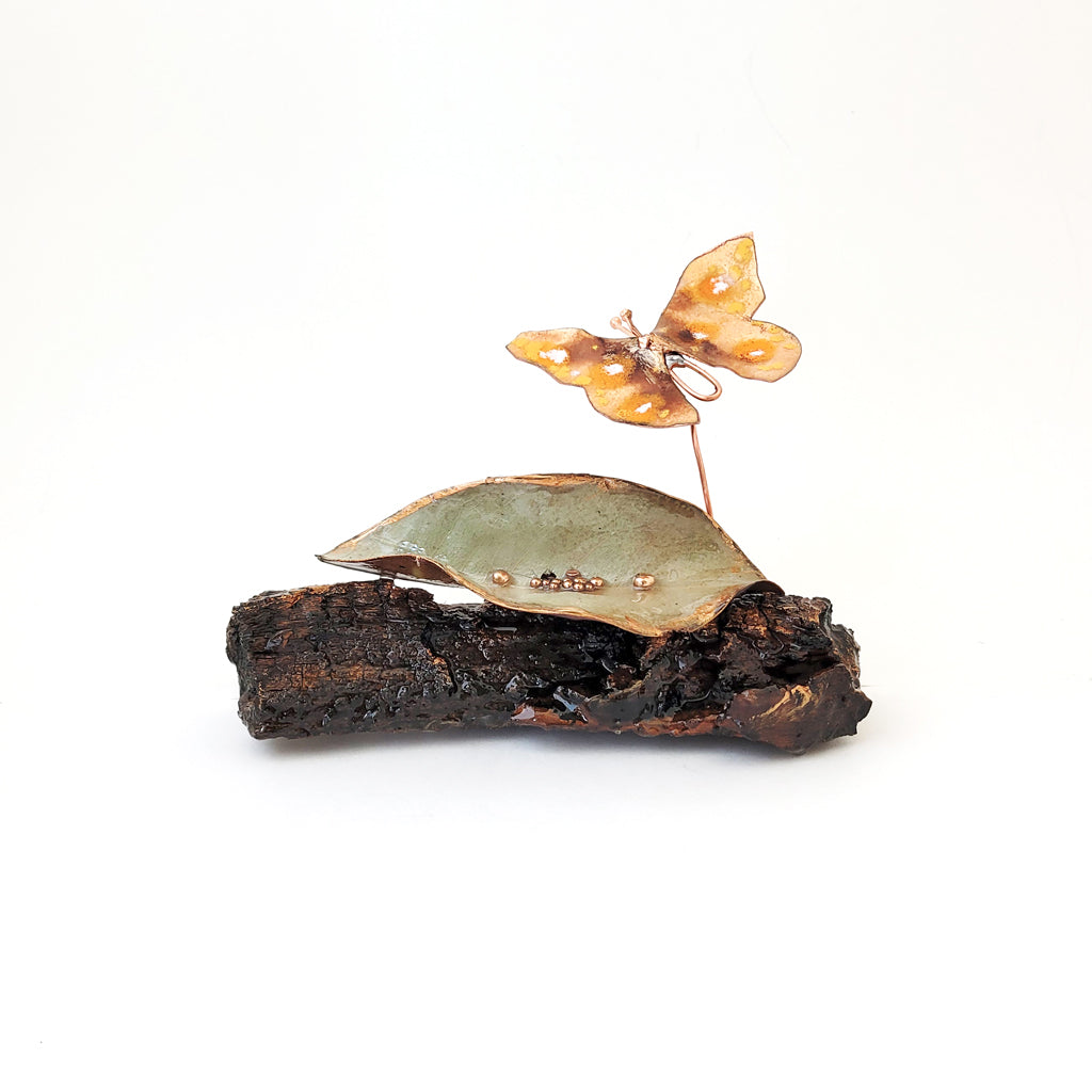 Magnolia Butterfly V – Heritage Series Cottonwood and Copper Art