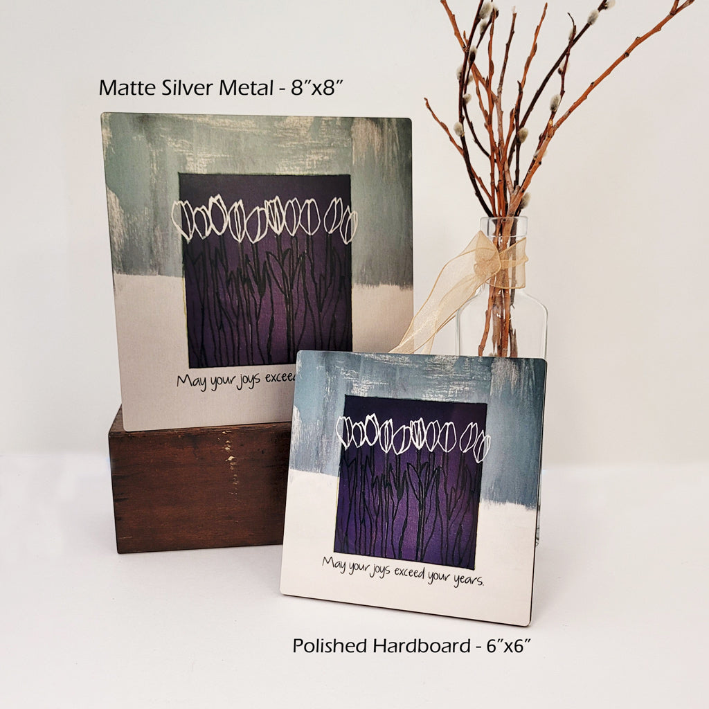May Your Joys - Art Panels in Matte Silver Metal