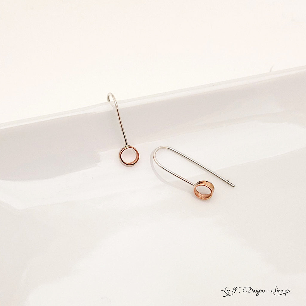 Open Circle Minimalist in Copper - Earrings