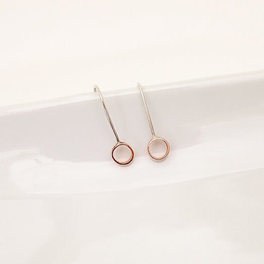 Open Circle Minimalist in Copper - Earrings