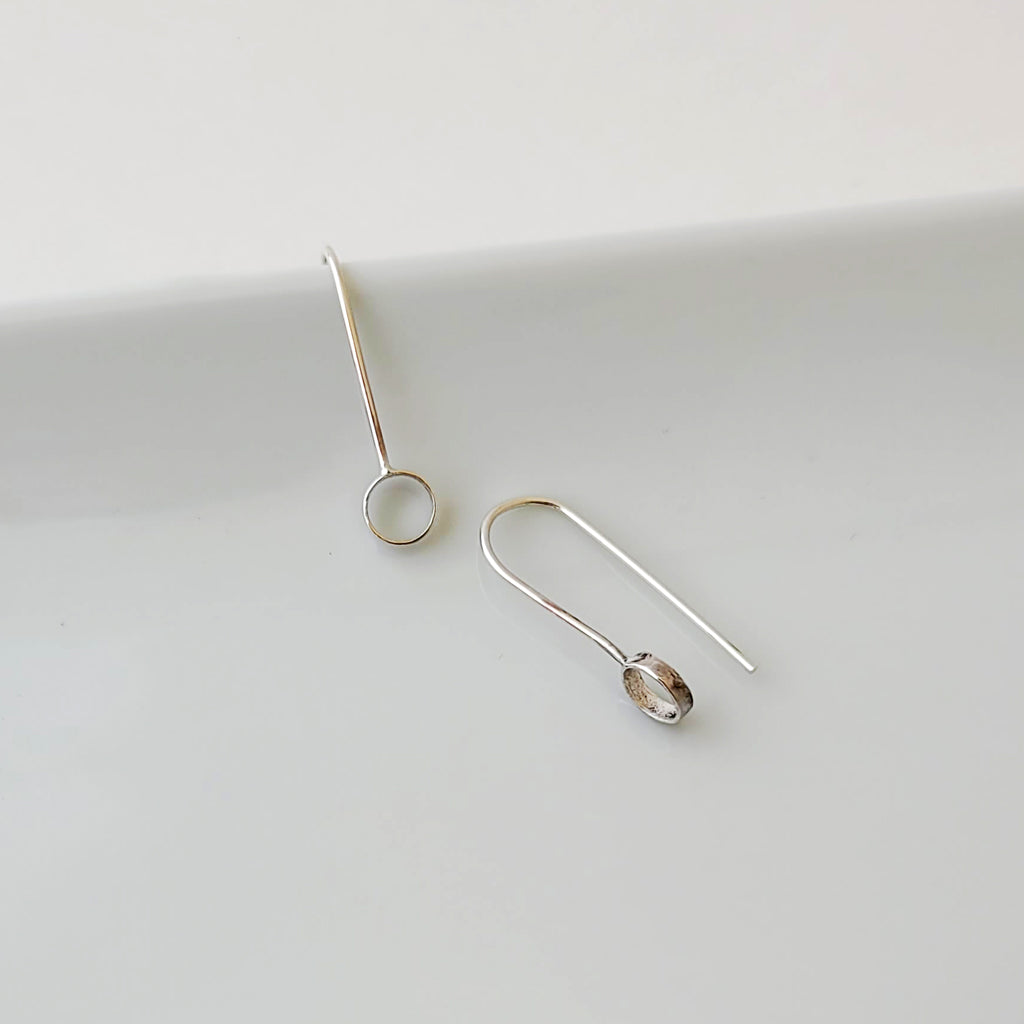 Open Circle Minimalist in Sterling - Earrings