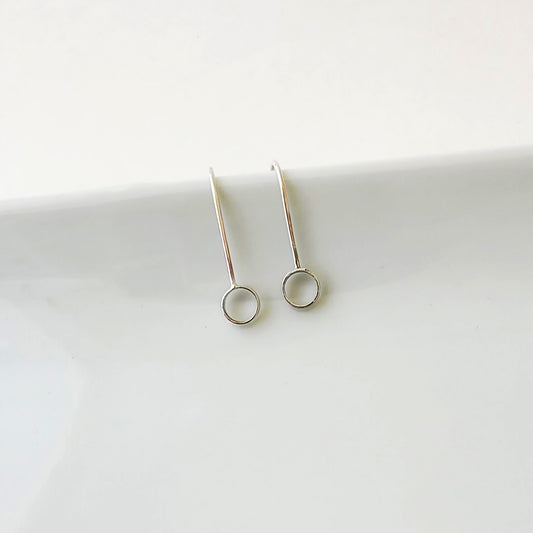 Open Circle Minimalist in Sterling - Earrings
