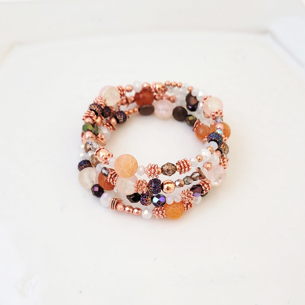 Wrap Arounds in Apricot Multi - Bracelet