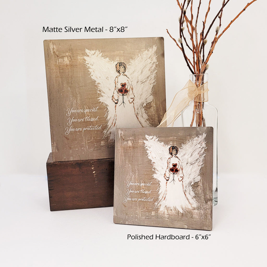 You are Protected - Art Panels in Matte Silver Metal