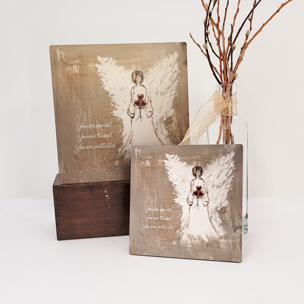 You are Protected - Art Panels in Matte Silver Metal