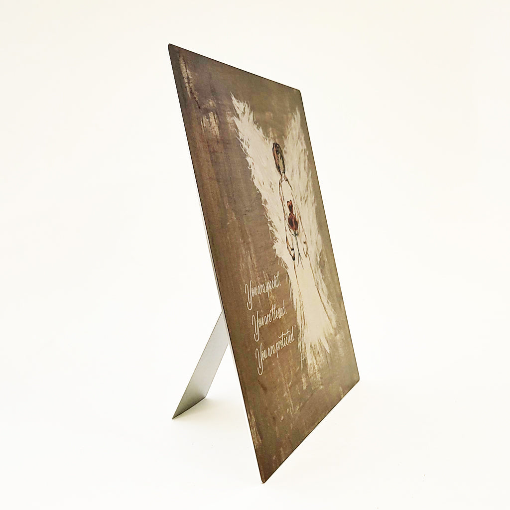 You are Protected - Art Panels in Matte Silver Metal