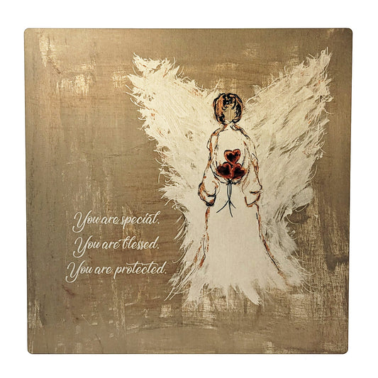 You are Protected - Art Panels in Matte Silver Metal