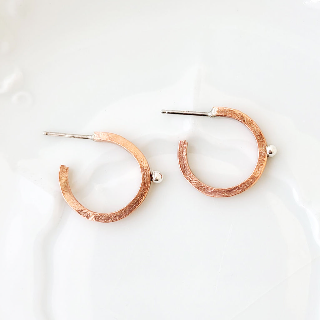 Classic Simplicity in Copper with Sterling - Post Earrings