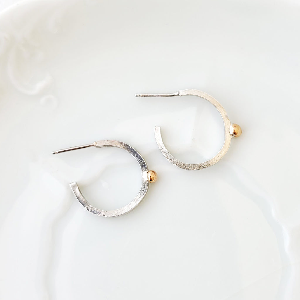 Classic Simplicity in Sterling with Bronze - Post Earrings