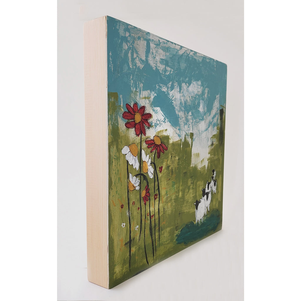 A Cool Drink of Water – Mixed Media Wall Art | Wood Panel Base