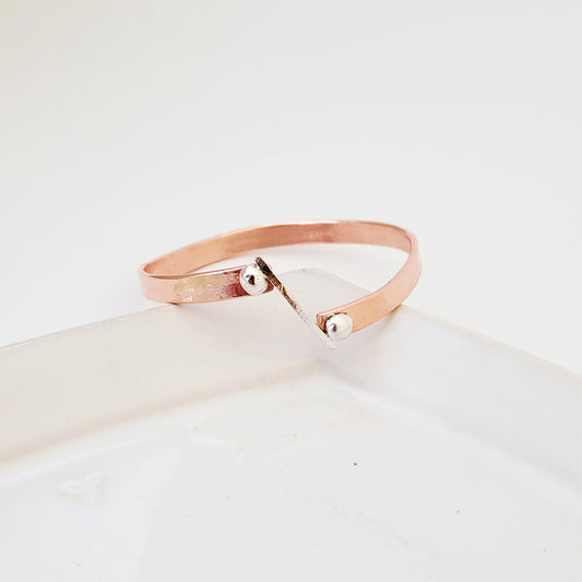 Balanced Connection - Copper and Sterling Bracelet