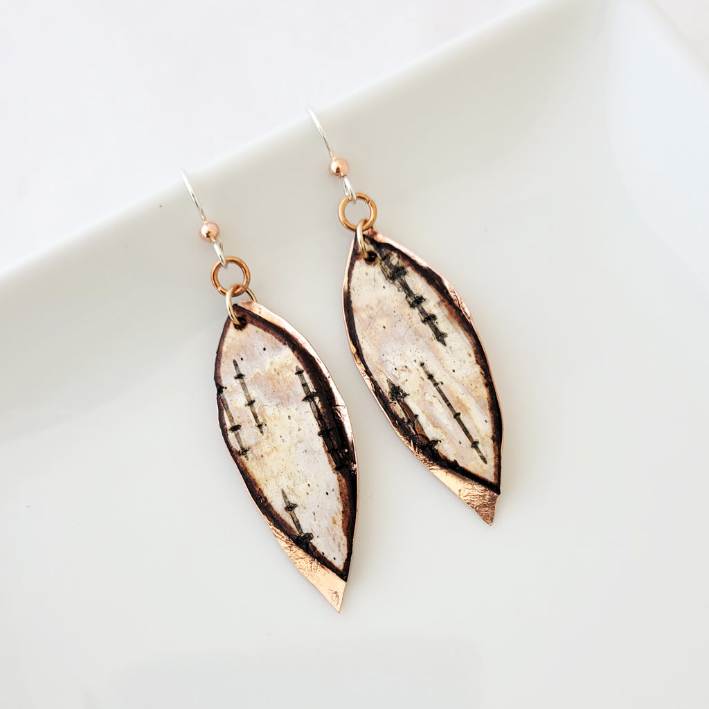 Birch Bark Leaf - Earrings - Selection of the Month