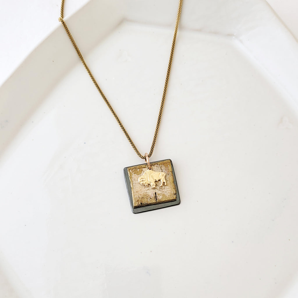 Birch Bark and Bison II - Necklace