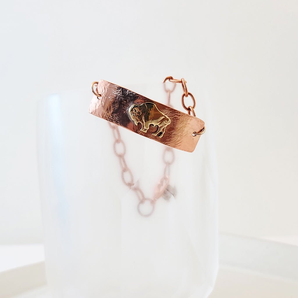 Bison Strength on Copper Prairie - Copper Bracelet