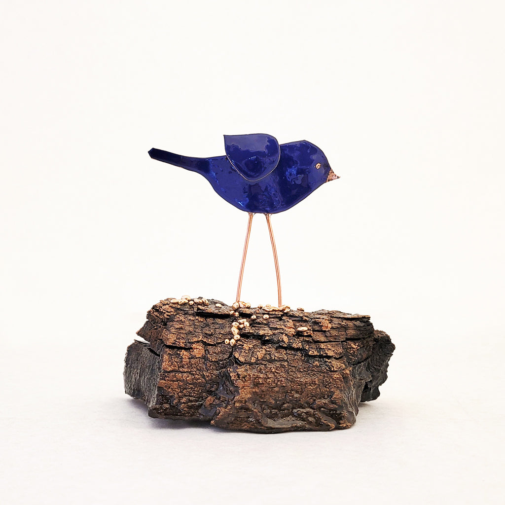Blue Birdie on Its Perch I - Heritage Series