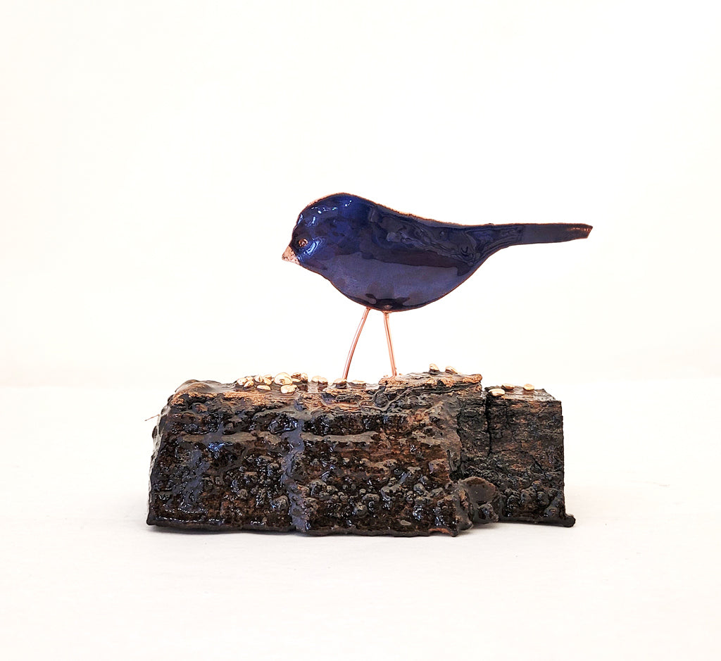 Blue Birdie on a Perch X - Heritage Series
