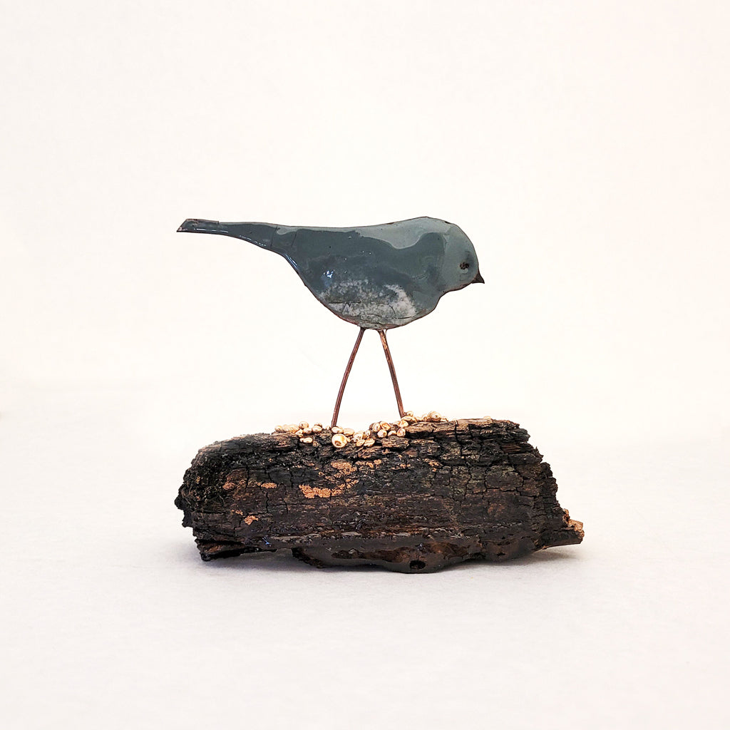 Blue-Gray Birdie on Its Perch I - Heritage Series