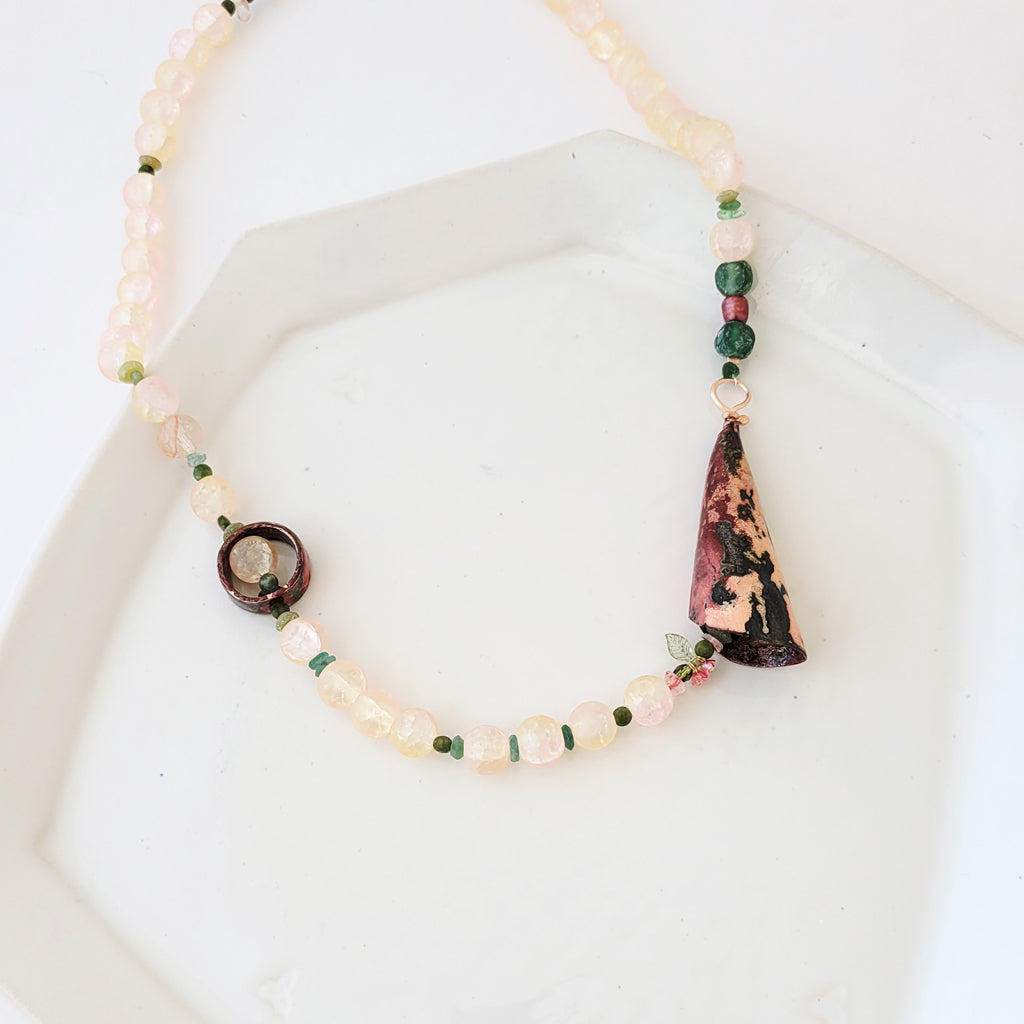 Calla Lily Bloom - One of a Kind Enamel Necklace