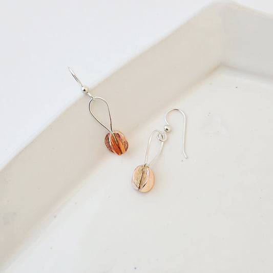 Centered Calm - Handmade Sterling Silver & Copper Earrings
