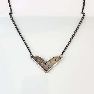 Charcoal Chevron - One of a Kind - Necklace