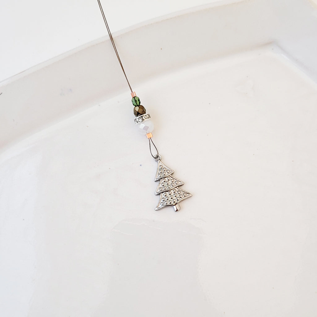 Christmas Tree Silver Dotted - Mini Ornament