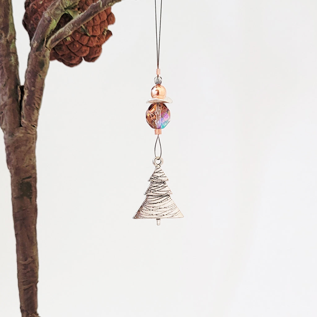 Christmas Tree Silver Strands - Mini Ornament