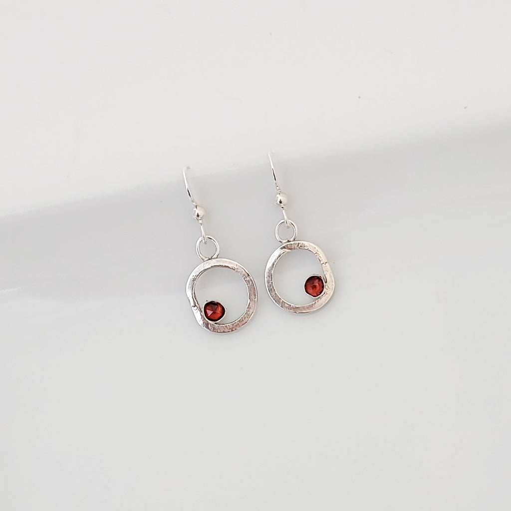 Circle Within in Light Garnet - Earrings